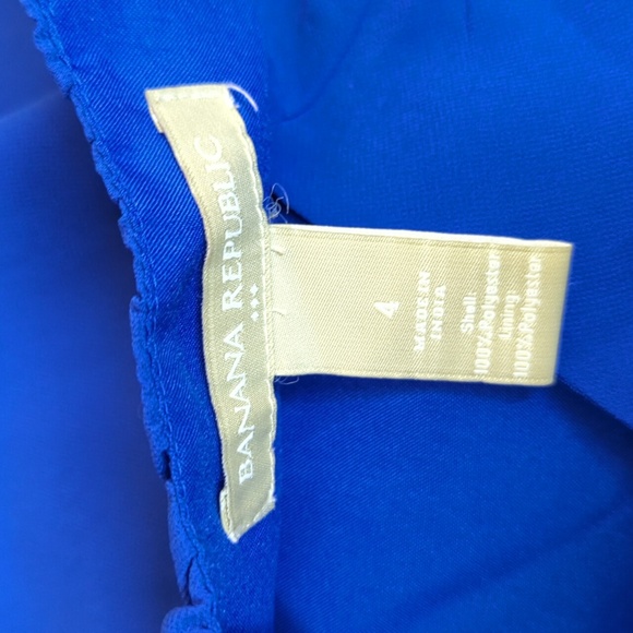 BR Factory Cobalt Blue Abby Tie Belt Chiffon Sleeveless Midi Dress Size 4 - Picture 8 of 9